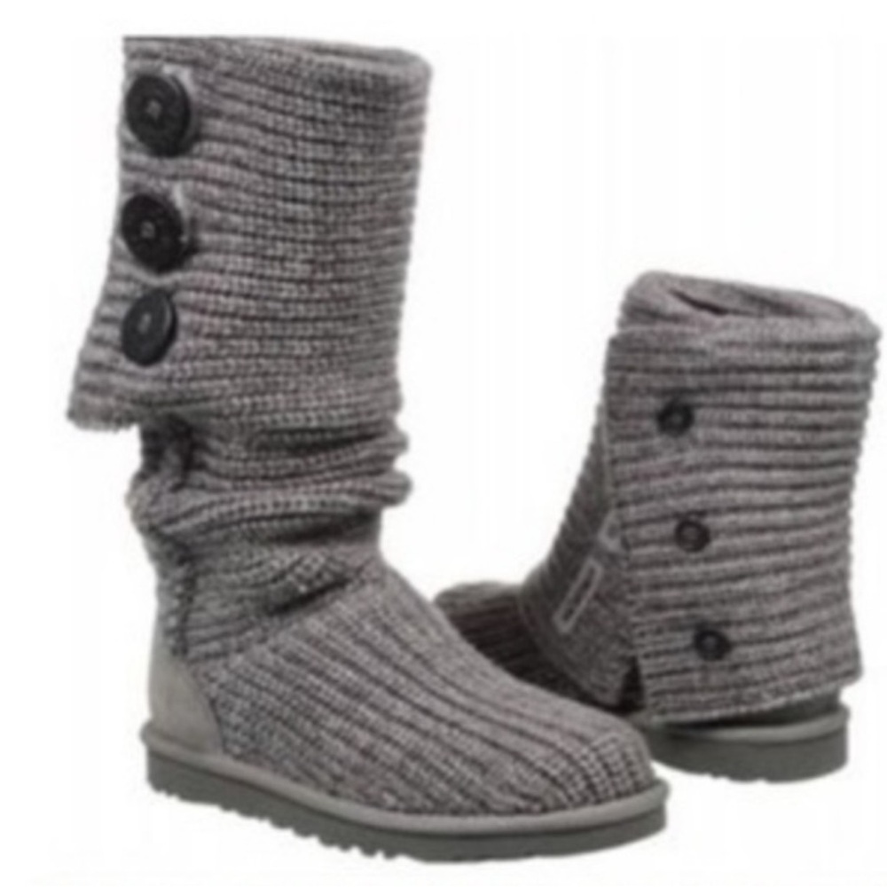 NEW in box Ugg Classic Cardy knit boots gray Sz 8